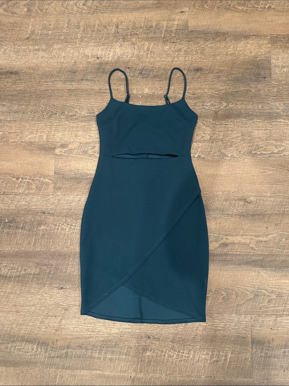 Lulu's Deep Teal Spaghetti-Strap Bodycon Dress